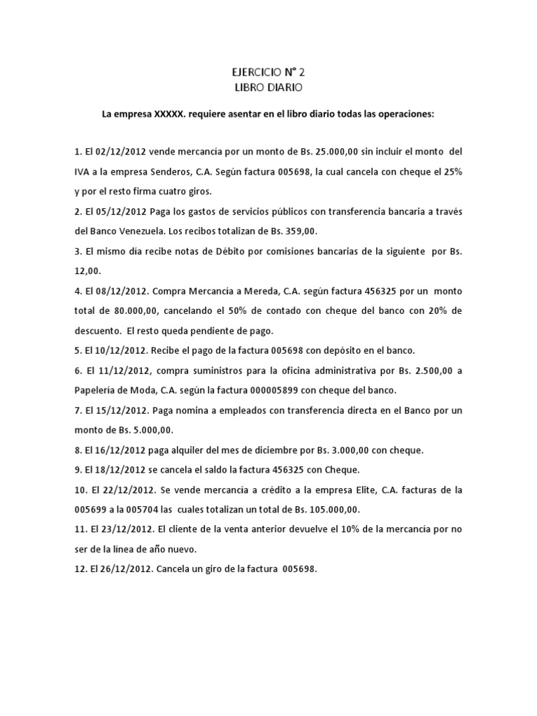 Ejercicio 2 Libro Diario Pdf