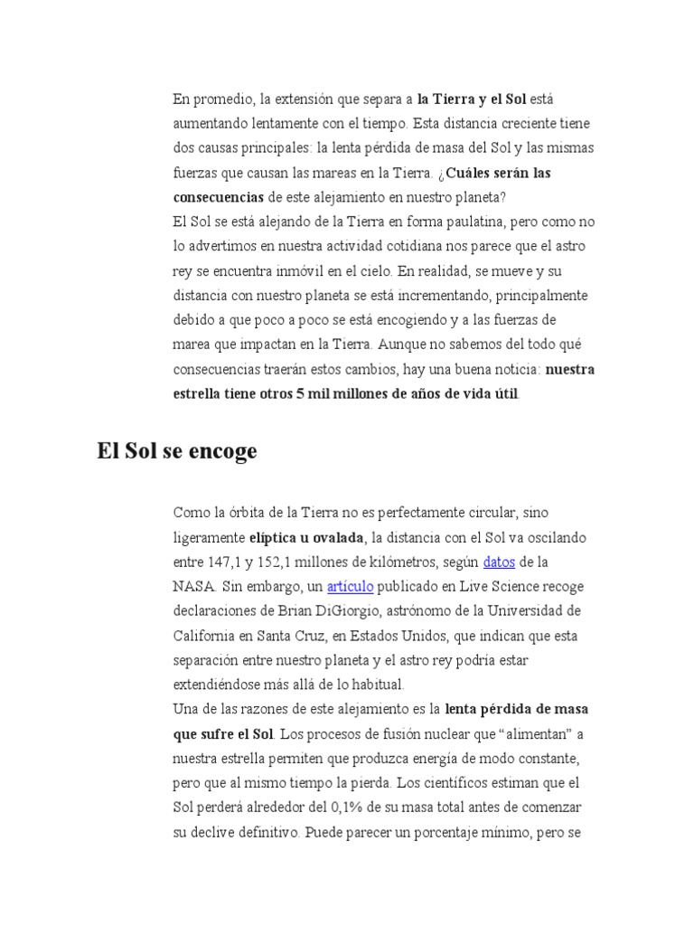 La Tierra Se Aleja Del Sol Pdf Tierra Dom