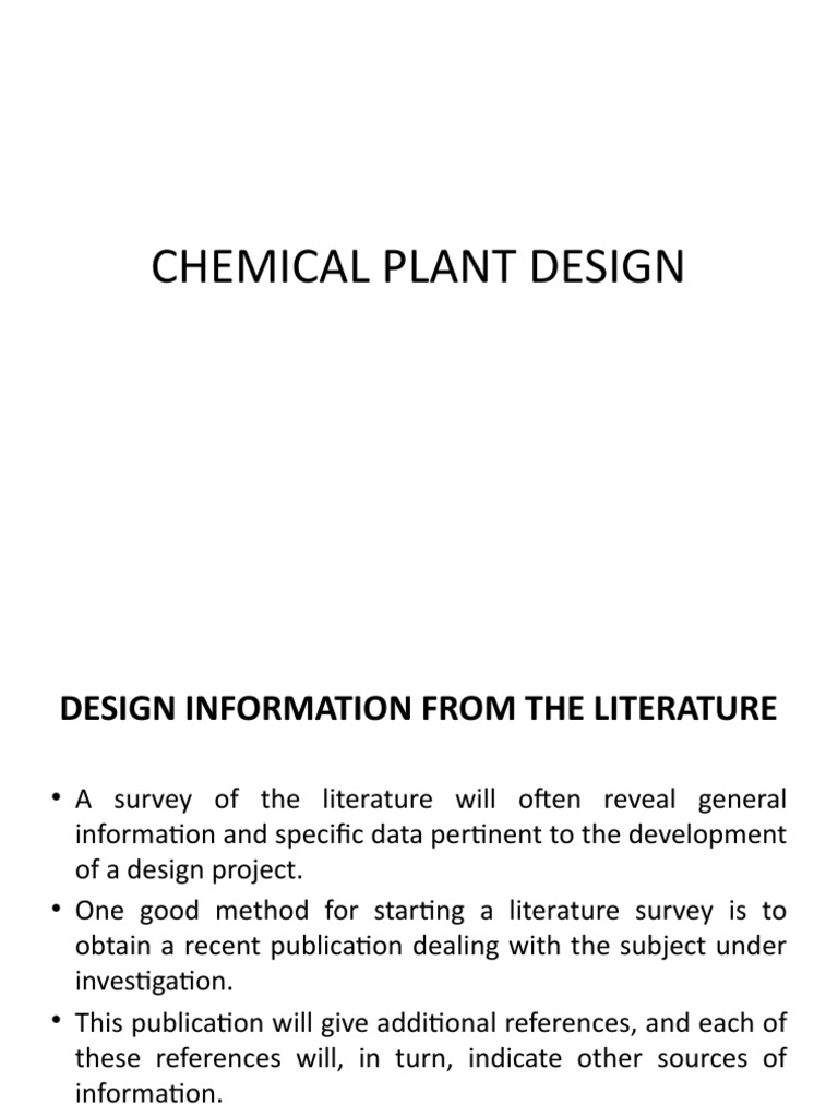 Lecturer # 3, Week # 2, Chemical Plant Design | PDF | Design | Information
