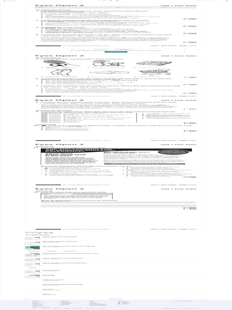 Unit 1 - Extra Test - PDF - Leisure | PDF