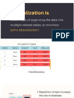 Normalisation Notes