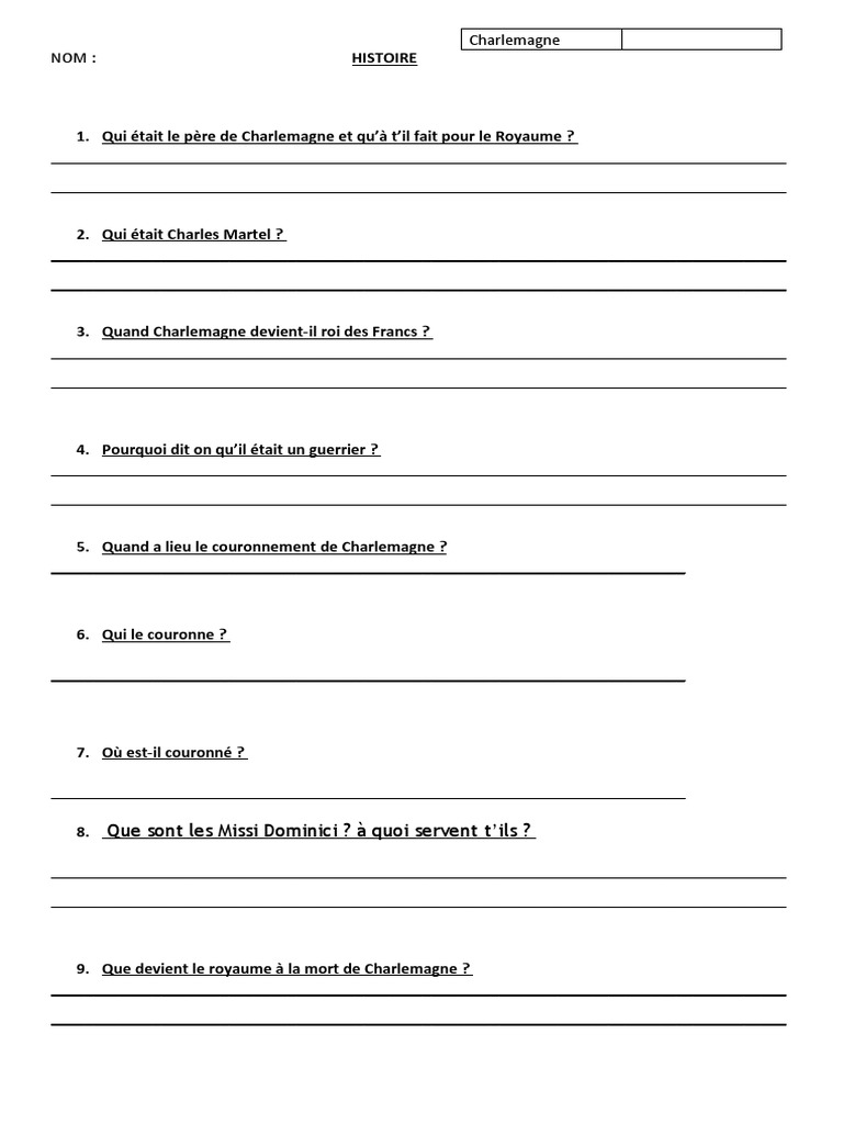 Evaluation Cm1 Charlemagne Evaluation CHARLEMAGNE cm1-cm2 | PDF | Échecs | Théorie (échecs)