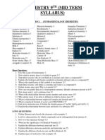 Chemistry 9th Mid Term HW Syllabus June July 2020