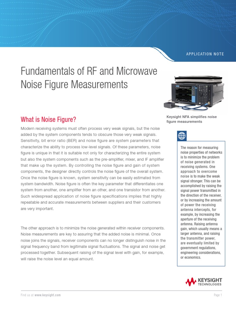 5952-8255 Keysight Noise Measurements | PDF | Signal To Noise Ratio ...