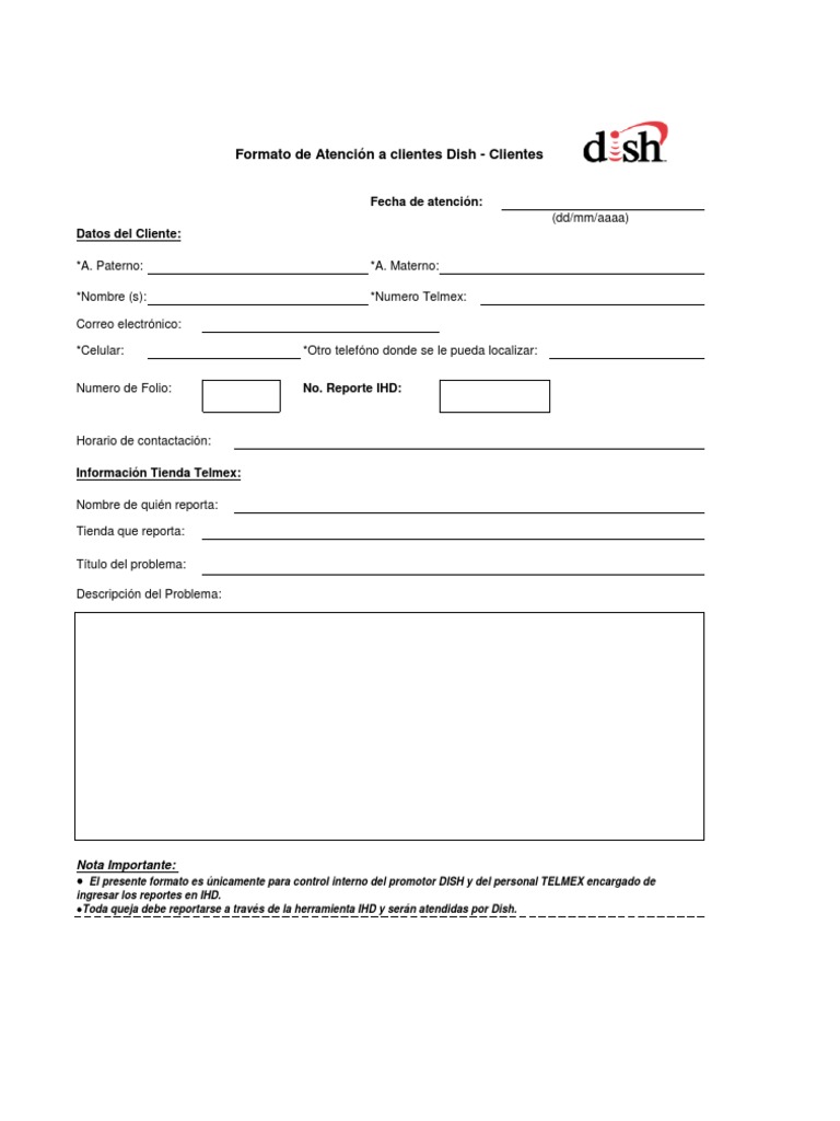 Formato de Queja para Clientes Telmex | PDF