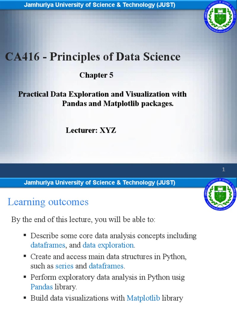 JUST Data Science Chapter 5 Pandas and Matplotlib | PDF | Data Analysis ...