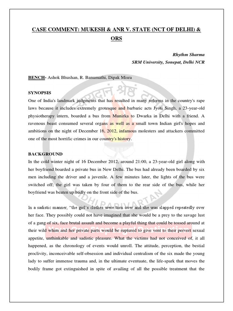 Nirbhaya PDF Public Law Aggression