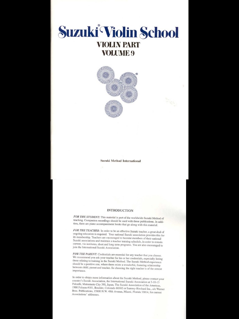 Suzuki Violin Method - Vol 09 | PDF