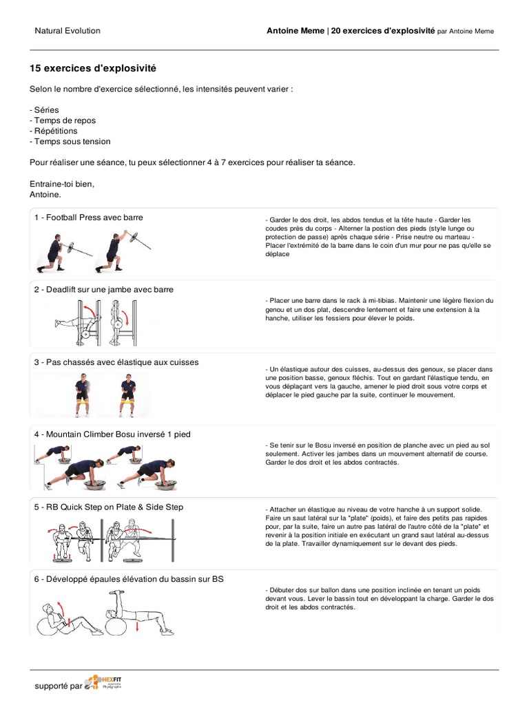 15 Exercices d'Explosivité Jambes | PDF | Genou