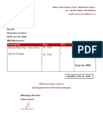 Description Rate QTY Amount: Module Repairing + Data Cable Service Charges Rs. 1500 Rs. 1500 1 1 Rs. 1500 Rs. 1500