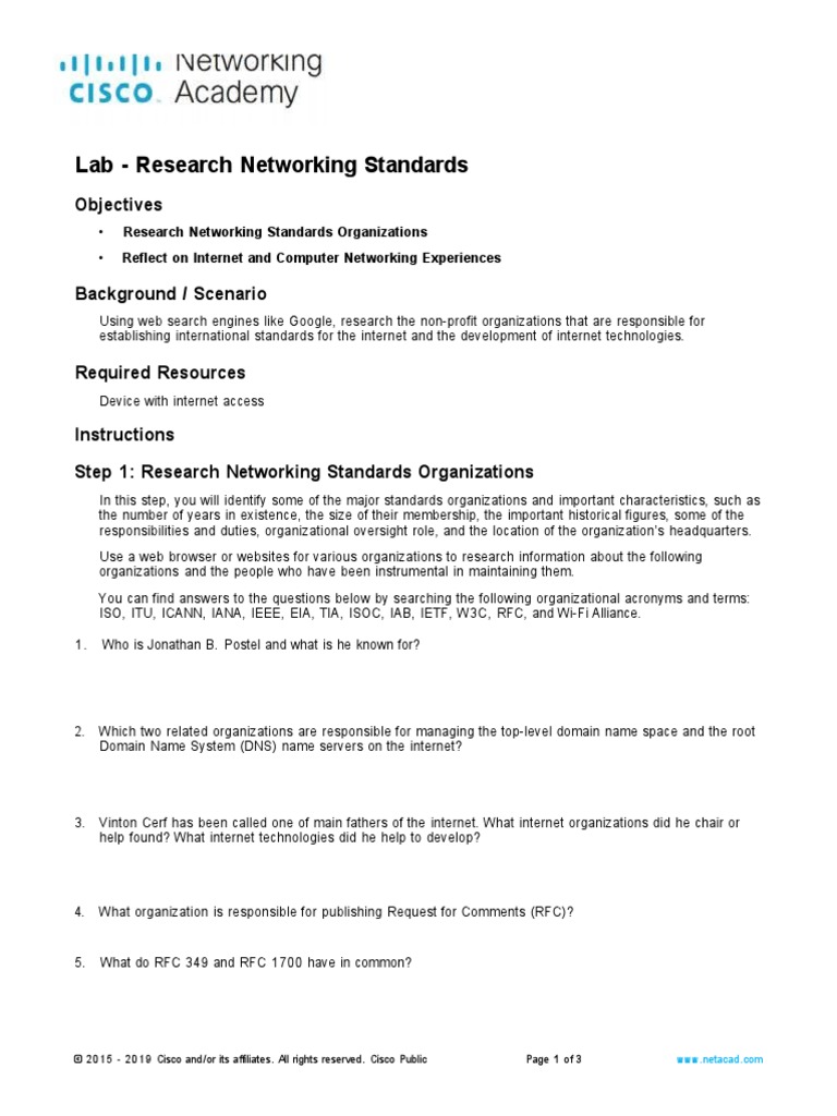 3.4.4 Lab Research Networking Standards PDF Domain Name