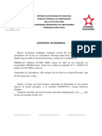 Carta de Residencia Los Libertadores Con Tres Firmas
