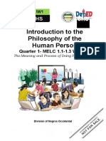 Introduction To The Philosophy of The Human Person: Quarter 1-MELC 1.1-1.3 W1