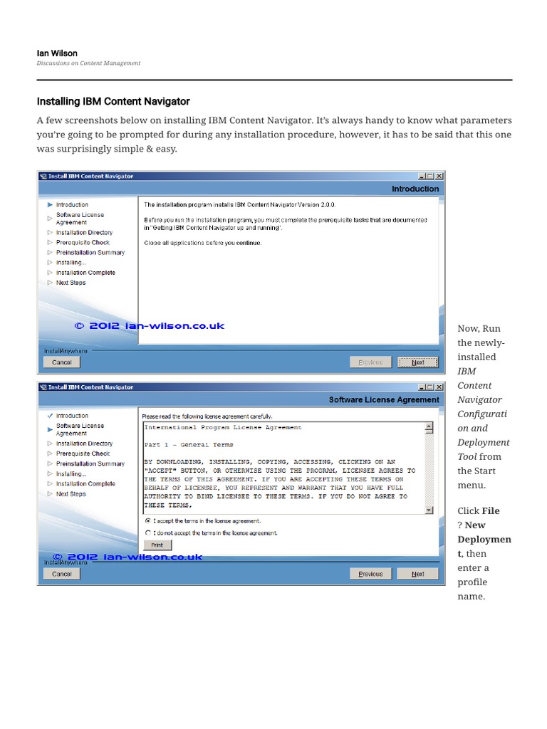IBM Content Navigator Setup Guide | PDF | Databases | Computer Architecture