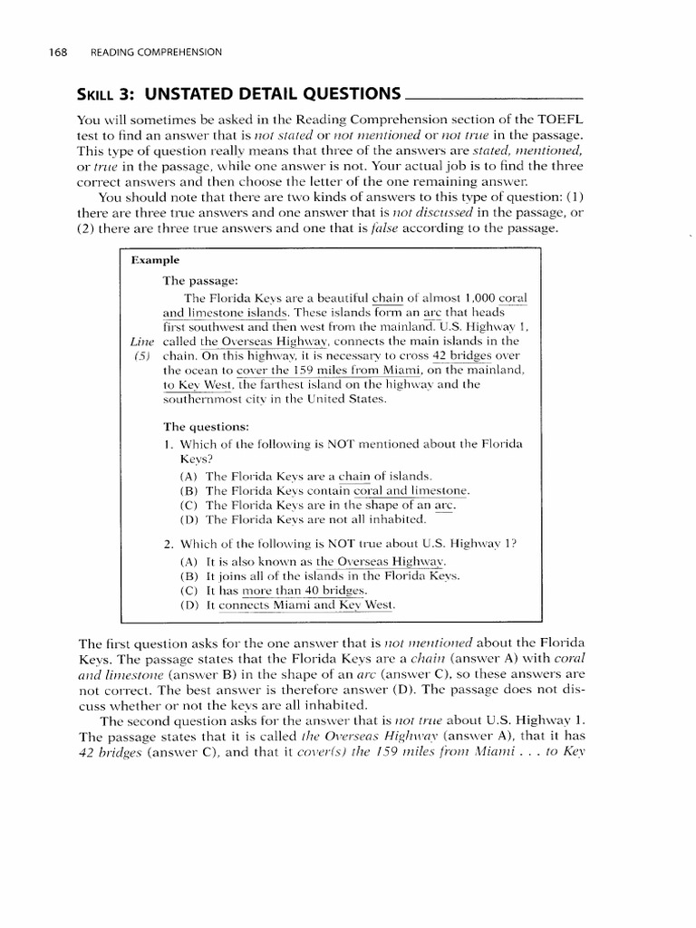 Unstated Detail Questions in TOEFL Reading | PDF | Blood Pressure ...
