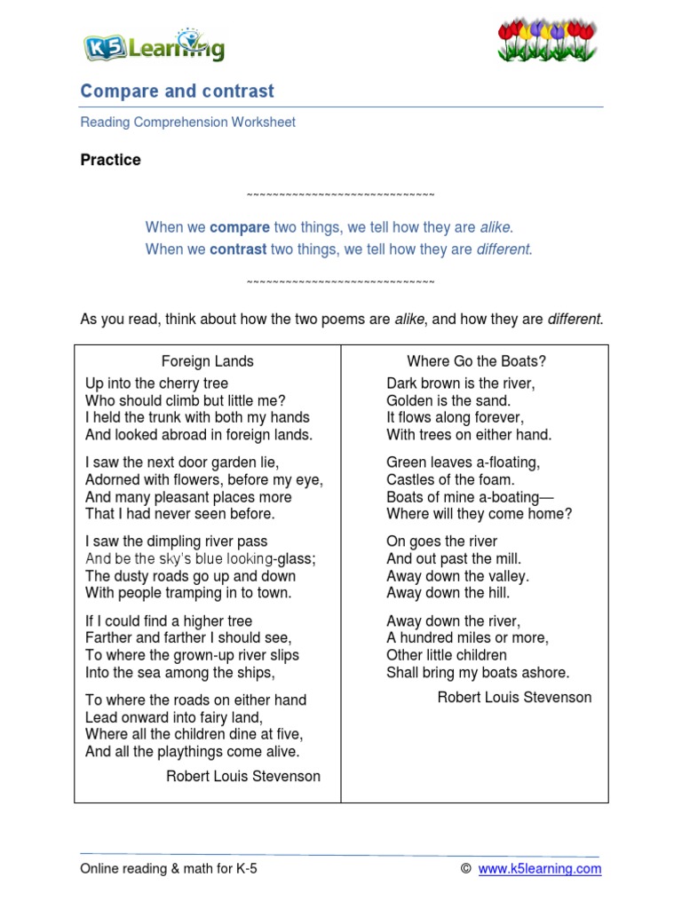 Grade 5 Compare Contrast B PDF