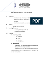 Semi-Detailed Lesson Plan (Cost of Production)