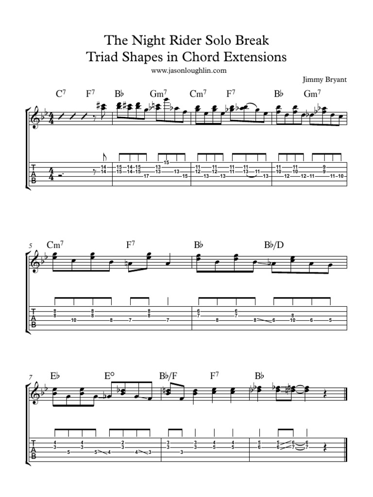 The Night Rider Solo Break | PDF | Elements Of Music | Music Theory