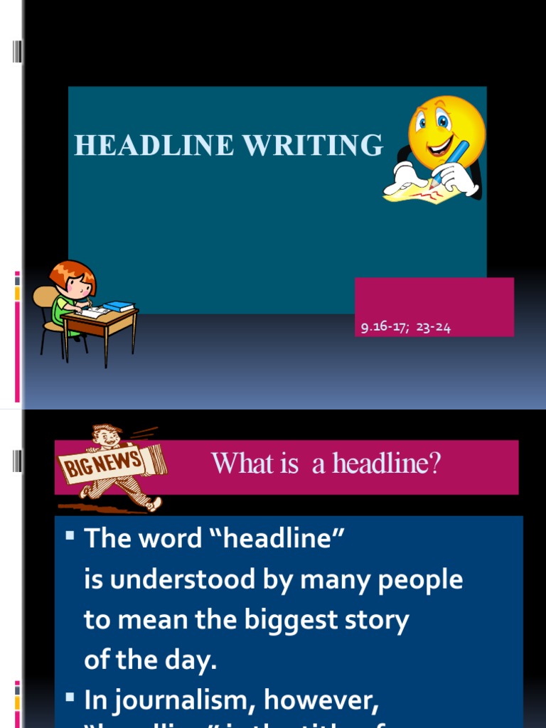 Essentials of Headline Writing | PDF | News | Linguistics