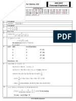 JEE-2021 Functions and ITF Concept Explorers Answer Key