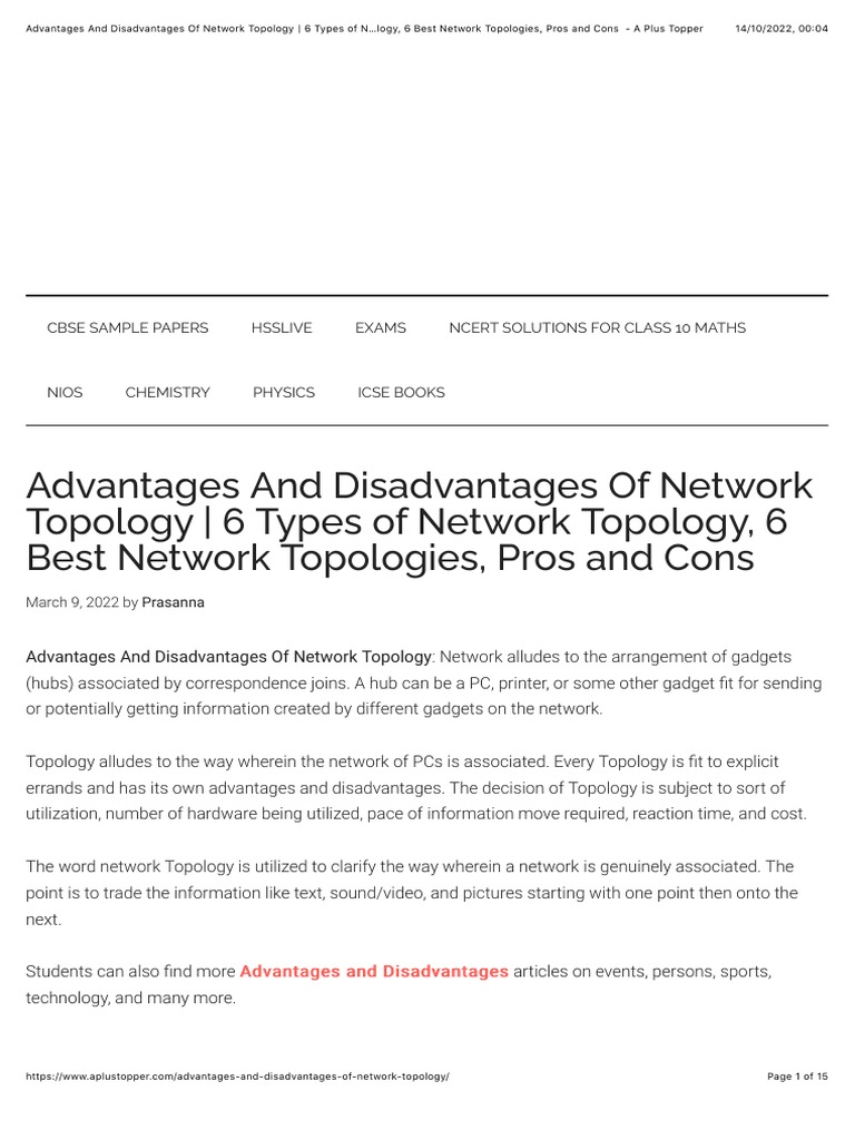Advantages and Disadvantages of Network Topology - 6 Types of Network