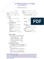 Individual Inventory Form