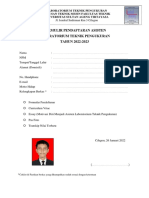 Formulir Pendaftaran Asisten Laboratorium Teknik Pengukuran 2022