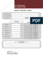 Student Report Card