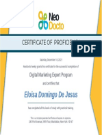 Digital Marketing Expert Program Certificate Eloisa Domingo de Jesus