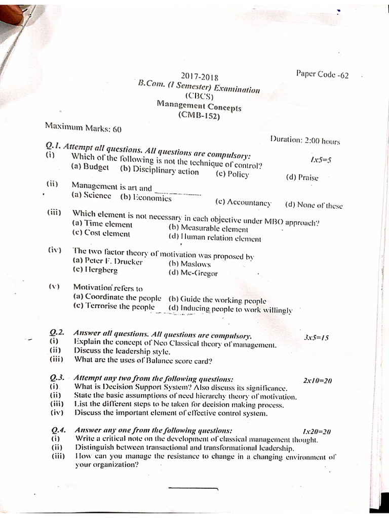 B.Com 1st Year Business Mathematics Exam | PDF | Mathematics ...