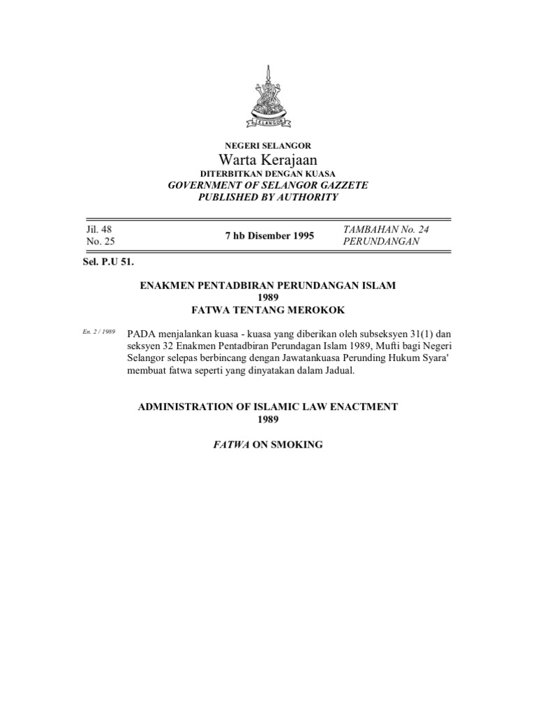 Rokok Negeri Selangor Pdf