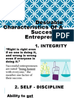 Desirable Characteristics of a Successful Entrepreneur