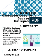 Desirable Characteristics of A Successful Entrepreneur