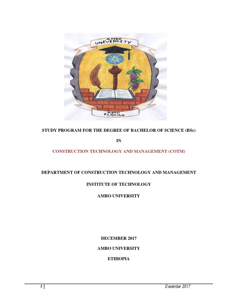 BSc in Construction Technology & Management | PDF | Course Credit ...