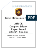 Travel Management Project For Computer Science