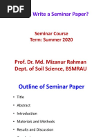 Lecture On Seminar How To Write A Seminar Paper Summer 2020 Prof