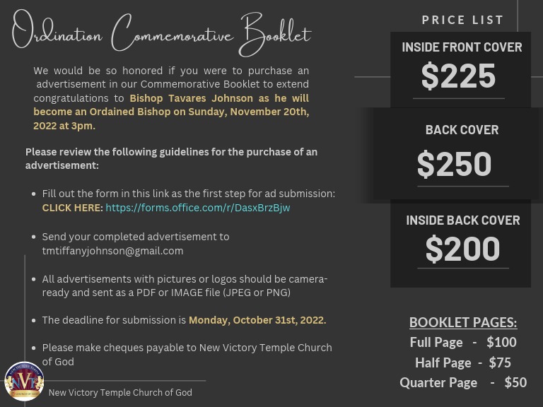 Ordination Booklet Pricing | PDF