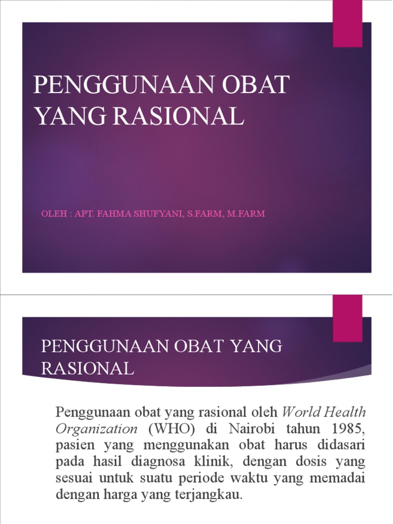 Pertemuan 5 Penggunaan Obat Yang Rasional | PDF