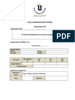 El321 Communication Systems Experiment # 03 Experiment Title To Study The Operation of Low Pass and High Pass Filters