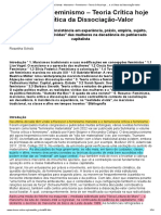 SCHOLZ, Roswitha. Marxismo - Feminismo - Teoria Crítica Hoje ... e A Crítica Da Dissociação-Valor