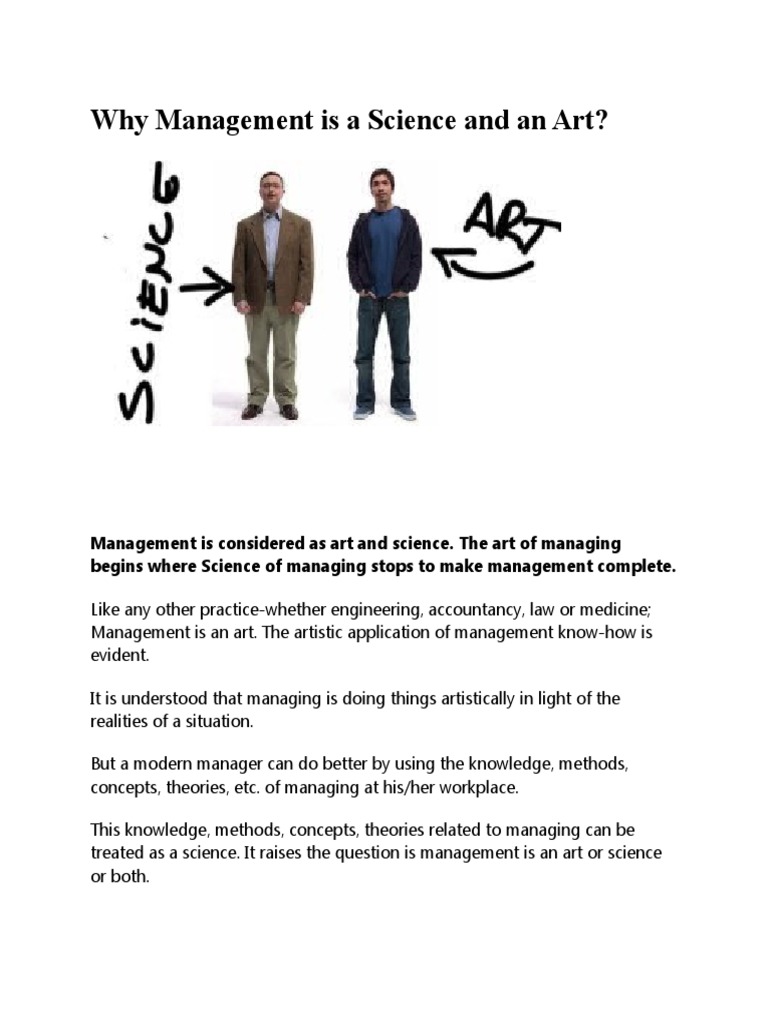 Why management is a science and an art pdf science theory