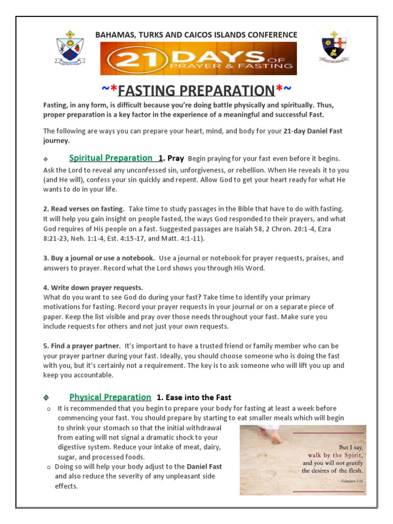 21-Day Daniel Fast Preparation Guide | PDF | Fasting | Prayer