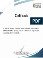 Alita Batista Santos Certificado Exame de Proefici Ncia Fevereiro 2022 Espanhol