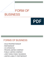Legal Form of Business
