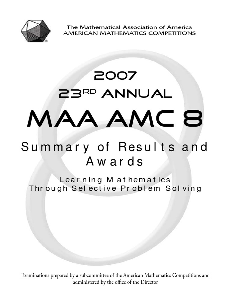 2007 AMC 8 Summary of Results and Awards (PDFDrive) PDF Test (Assessment) Science Education