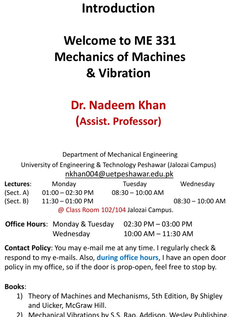 Lecture 01 | PDF | Gear | Force