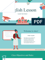 Peach and Blue Illustration English Class Education Video Presentation