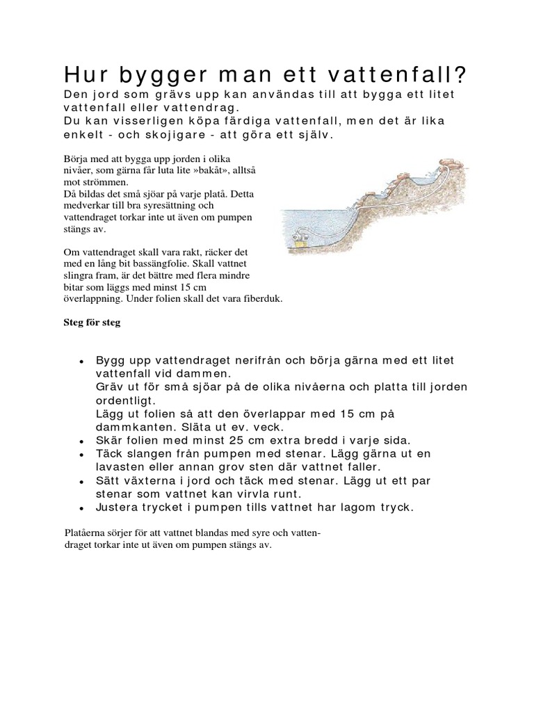 Hur Bygger Man Ett Vattenfall | PDF