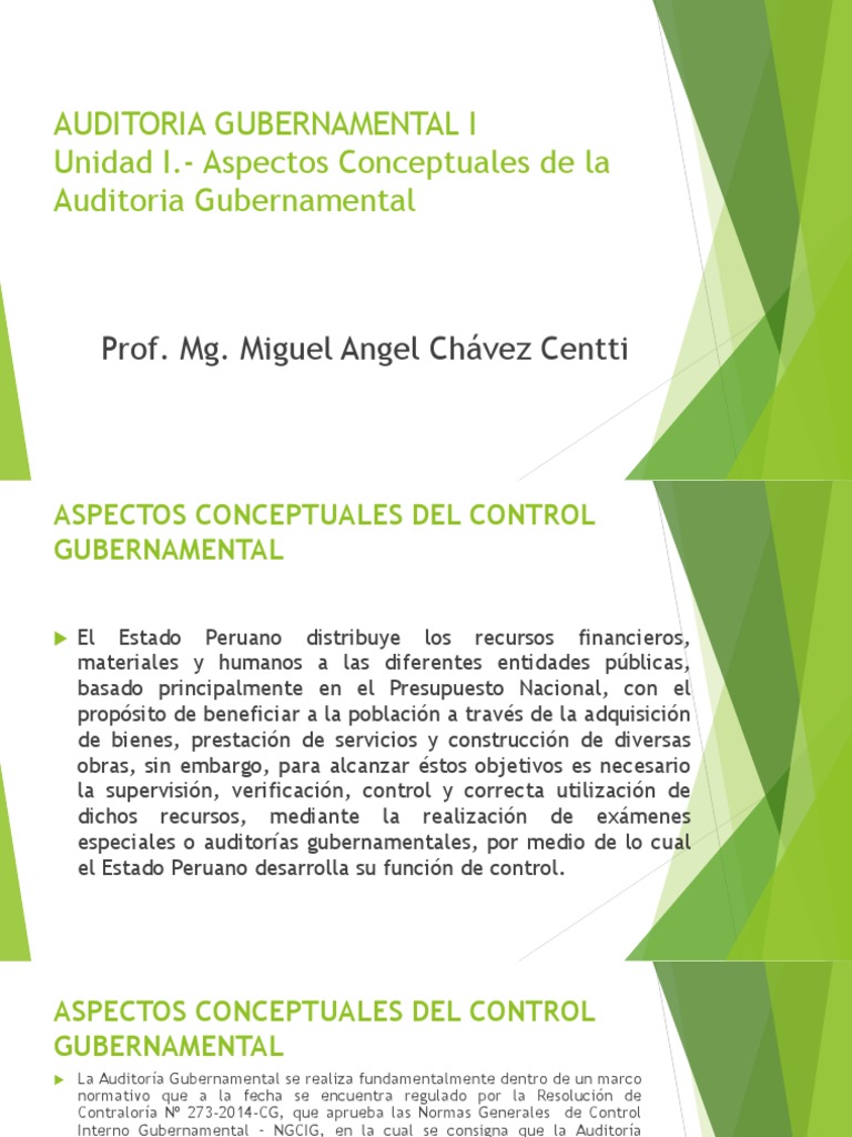 Unidad I Aspectos Conceptuales de La Auditoria Gubernamental Semanas 1 ...