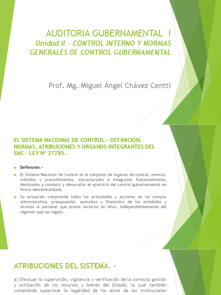 UNIDAD II CONTROL INTERNO Y NORMAS GENERALES DE CONTROL GUBERNAMENTAL | PDF